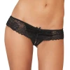 Rene Rofe Black Crotchless Lace Boyshort -LEG AVENUE shop 1032 front 14350