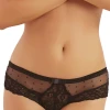 Seven 'til Midnight Black Dotted Mesh And Lace Cheeky Panty -LEG AVENUE shop 10629 black front 76980
