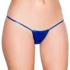 Roma Costume Metallic Royal Blue 'Y' Back Micro Thong Bikini Bottom -LEG AVENUE shop 127LQ RB FRONT 40878