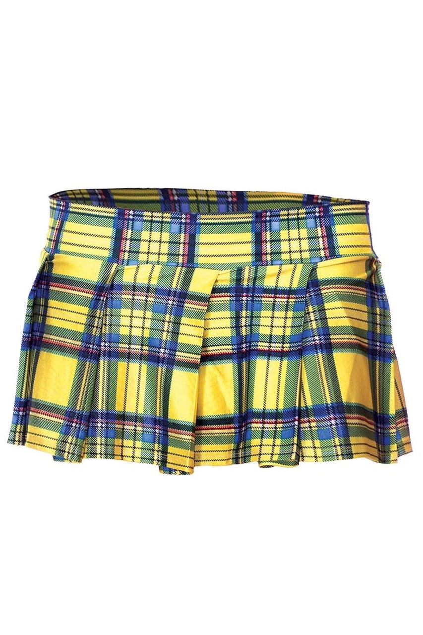 MUSIC LEGS Yellow Plaid Skirt 4 MUSIC LEGS Yellow Plaid Skirt - Image 2