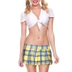 MUSIC LEGS Yellow Plaid Skirt
