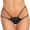 Shirley Of Hollywood Black Stretch Lace Thong Panty -LEG AVENUE shop 25788 blk front cropped 67196