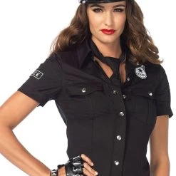 LEG AVENUE Police Shirt With Badge Costume Accessory -LEG AVENUE shop 2640 Front 89776