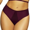 Seven 'til Midnight Laura Wine High Waist Bikini Bottoms -LEG AVENUE shop 70009 wine bottoms front 23482