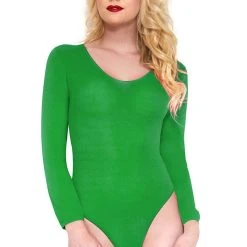 MUSIC LEGS Green Long Sleeve Opaque Teddy