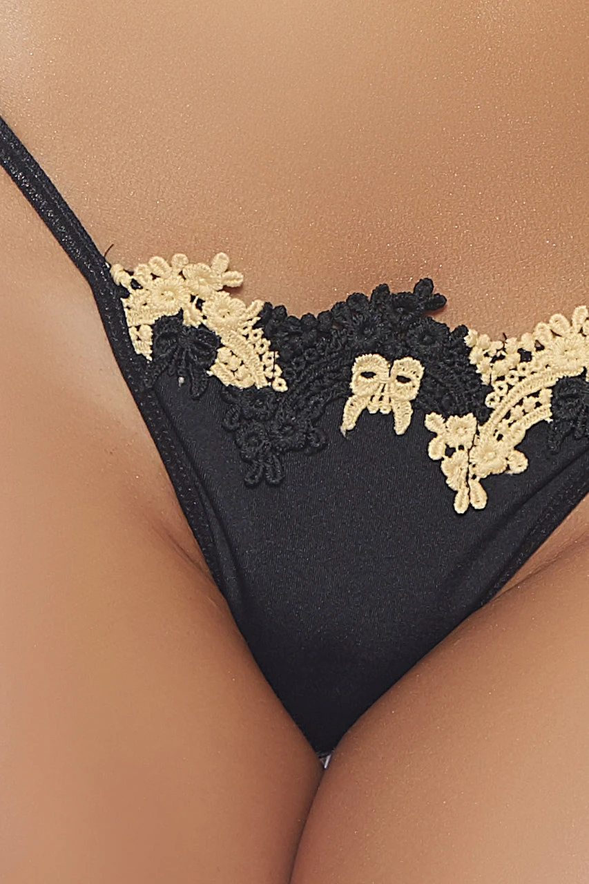 Popsi Wildflower Open Cup Bra & Floral Thong 6 Popsi Wildflower Open Cup Bra & Floral Thong - Image 4