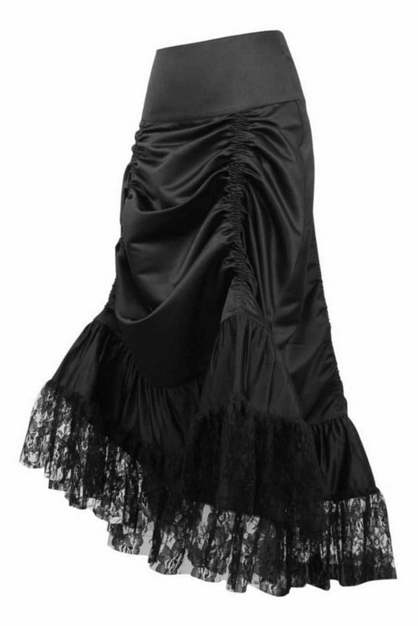 Daisy Corsets USA Black Satin And Lace Gothic Bustle Skirt 4 Daisy Corsets USA Black Satin And Lace Gothic Bustle Skirt - Image 2
