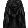 Daisy Corsets USA Black Satin Gothic Ruched Ruffle Skirt -LEG AVENUE shop ACC 795a