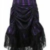 Daisy Corsets USA Purple Ruched Bustle Skirt With Black Lace Overlay -LEG AVENUE shop ACC 799a