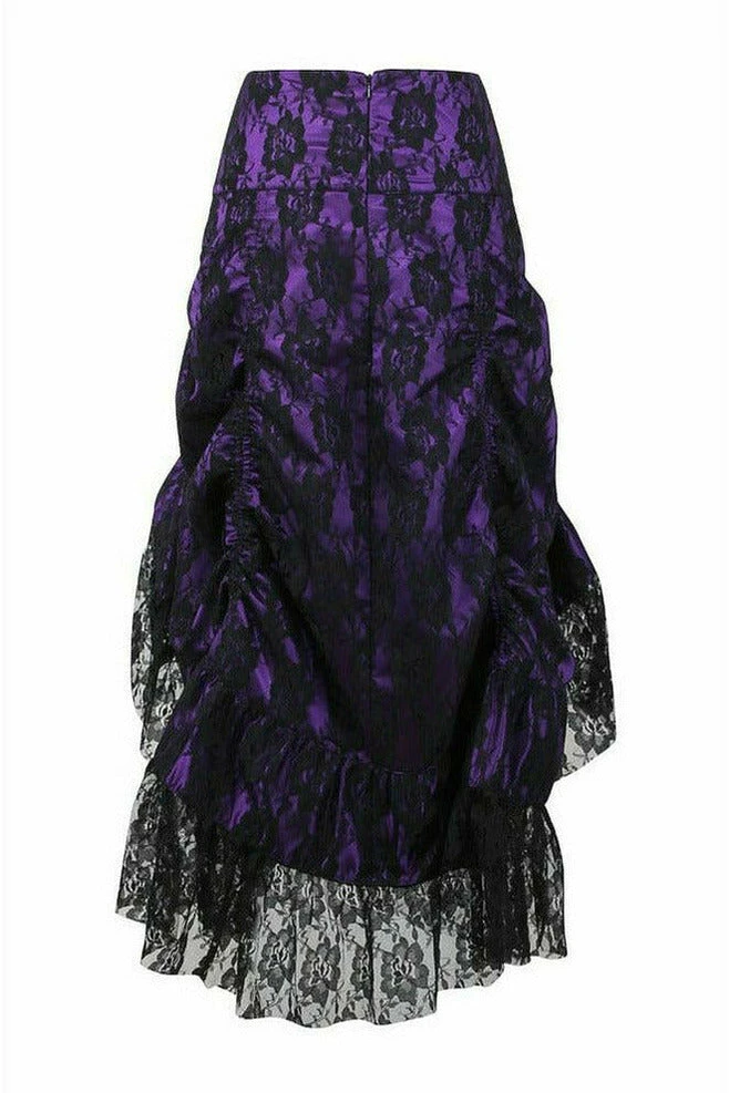 Daisy Corsets USA Purple Ruched Bustle Skirt With Black Lace Overlay 4 Daisy Corsets USA Purple Ruched Bustle Skirt With Black Lace Overlay - Image 2