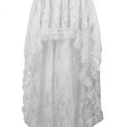 Daisy Corsets USA White Lace Hi-Low Skirt