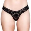 Be Wicked Classic Black Lace Thong Panty -LEG AVENUE shop BW1160B FRONT 2 33821