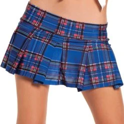 Be Wicked Blue Plaid Skirt