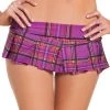 Be Wicked Purple Plaid Micro School Girl Skirt -LEG AVENUE shop BW901PR FRONT 42602