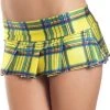 Be Wicked Yellow Plaid Micro School Girl Skirt -LEG AVENUE shop BW901YW FRONT 27393