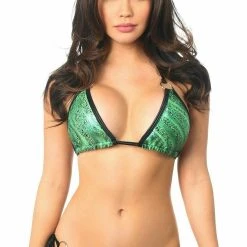Daisy Corsets USA Green Metallic Pucker Back Bikini