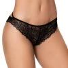 MAPALÉ Eyelash Lace Thong -LEG AVENUE shop EP112 Black Front