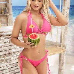 MAPALÉ Strappy Multiway Bikini -LEG AVENUE shop EP6593 Hot Pink Front2 38790