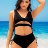 MAPALÉ Adjustable Sporty Two Piece -LEG AVENUE shop EP6619 Black Front 31487