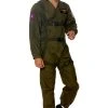 Forplay Men's Flight Suit Halloween Costume -LEG AVENUE shop FP552942 olive front 3