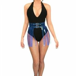Daisy Corsets USA Blue Clear Fringe Skirt -LEG AVENUE shop HAR 532c