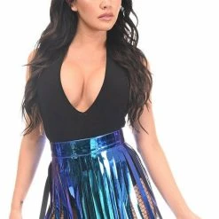 Daisy Corsets USA Blue/Teal Holo Fringe Skirt