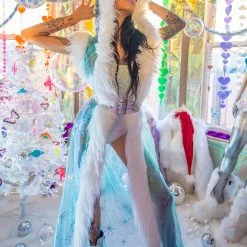 J Valentine Organza Snowflake Fur Trimmed Duster -LEG AVENUE shop JVCH305 1 97992 d5a645eb b321 4750 88d3 538b433253b7