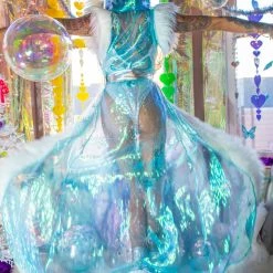 J Valentine Organza Snowflake Fur Trimmed Duster -LEG AVENUE shop JVCH305 4 40391