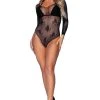 LEG AVENUE Skull Net Teddy -LEG AVENUE shop LA81956 Black Front