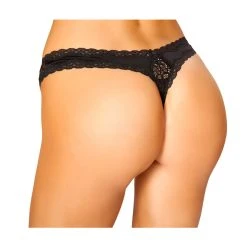 Roma Costume Thong Panty -LEG AVENUE shop LI208 Black Back 58085