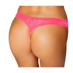 Roma Costume Thong Panty -LEG AVENUE shop LI208 Hot Pink Back 32595