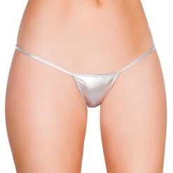Roma Costume Metallic Low Rise G-String -LEG AVENUE shop R127Q Silver 90643