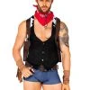 Roma Showdown Cowboy Costume -LEG AVENUE shop RM5103 black brown front