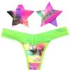 NevaNude Sporty Neon Tetris Nipple Pasties & Thong Panty -LEG AVENUE shop SPO NT NK FRONT 91536
