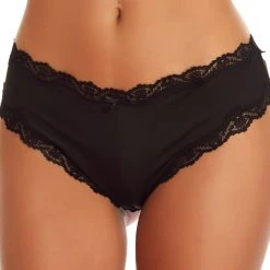3WISHES Criss Cross Hipster Panty -LEG AVENUE shop W1093 Bla front 1 65547