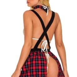3WISHES After School Lingerie Costume -LEG AVENUE shop W1627 White Back