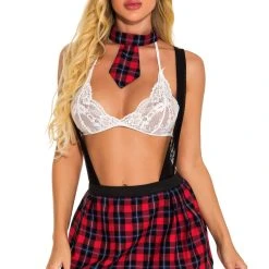3WISHES After School Lingerie Costume -LEG AVENUE shop W1627 White Front 3