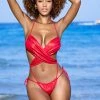 MAPALÉ Metallic Criss Cross Monokini -LEG AVENUE shop ep6659 20red 20front