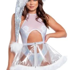 J Valentine Vinyl And Fur Trimmed Skater Skirt