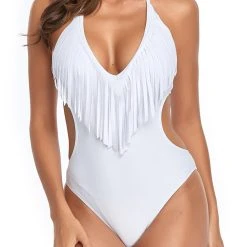 3WISHES On The Fringe Bathing Suit 12 3WISHES On The Fringe Bathing Suit -LEG AVENUE shop w183 white front 2